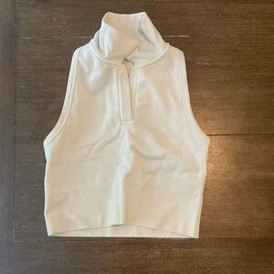 Athleta White Ribbed Top
